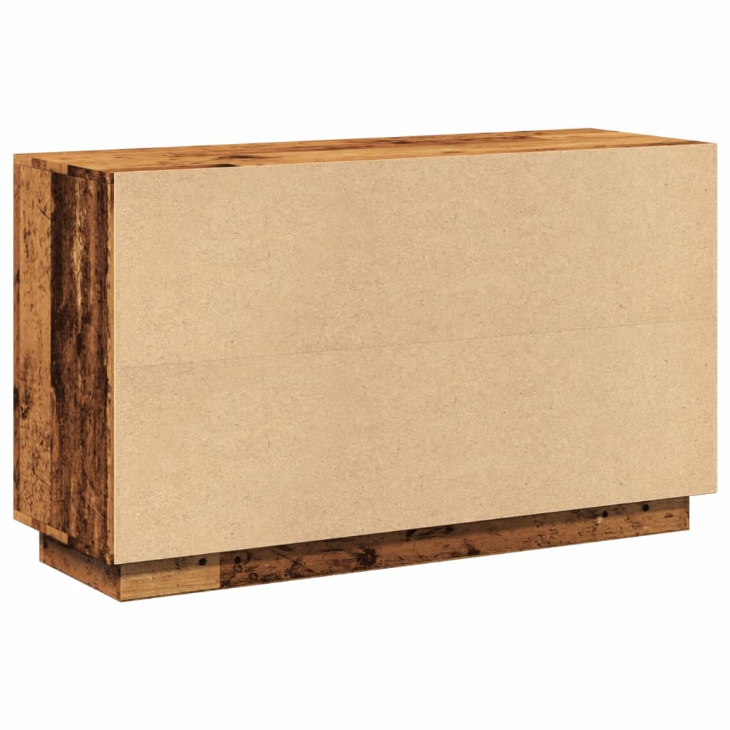 Dressoir 102x35x60 cm bewerkt hout oud houtkleurig