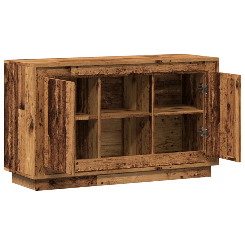 Dressoir 102x35x60 cm bewerkt hout oud houtkleurig