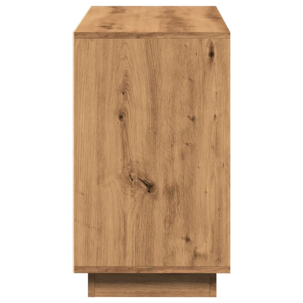 Dressoir 102x35x60 cm bewerkt hout artisanaal eikenkleurig