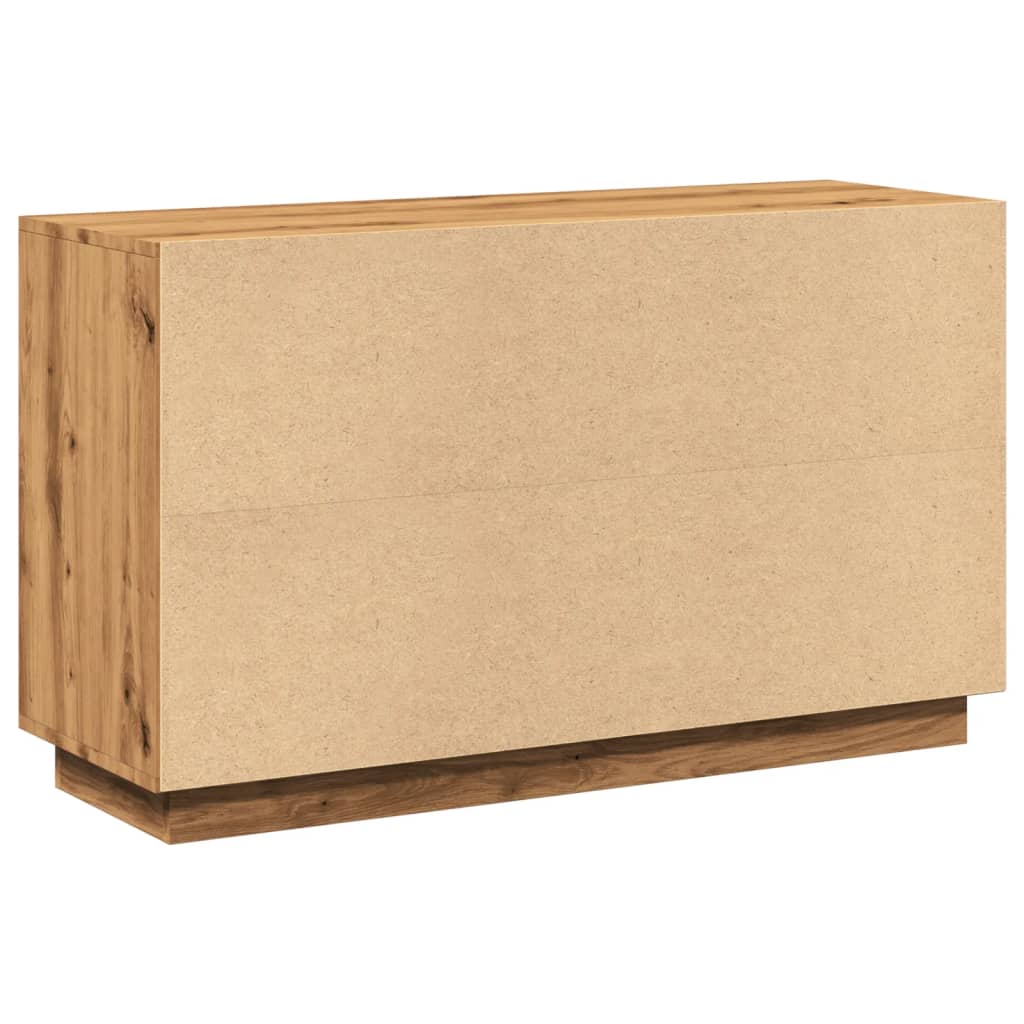 Dressoir 102x35x60 cm bewerkt hout artisanaal eikenkleurig