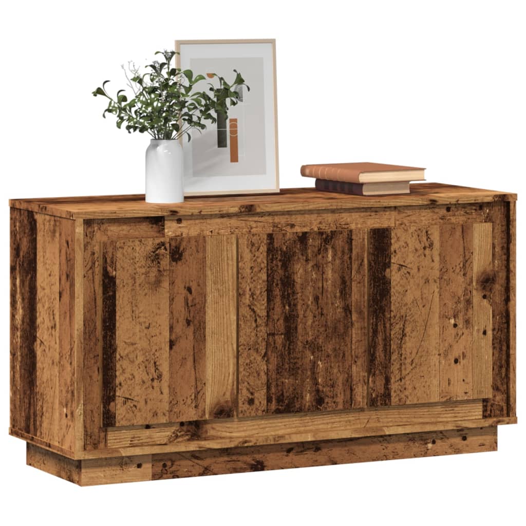 Dressoir 102x35x55 cm bewerkt hout oud houtkleurig
