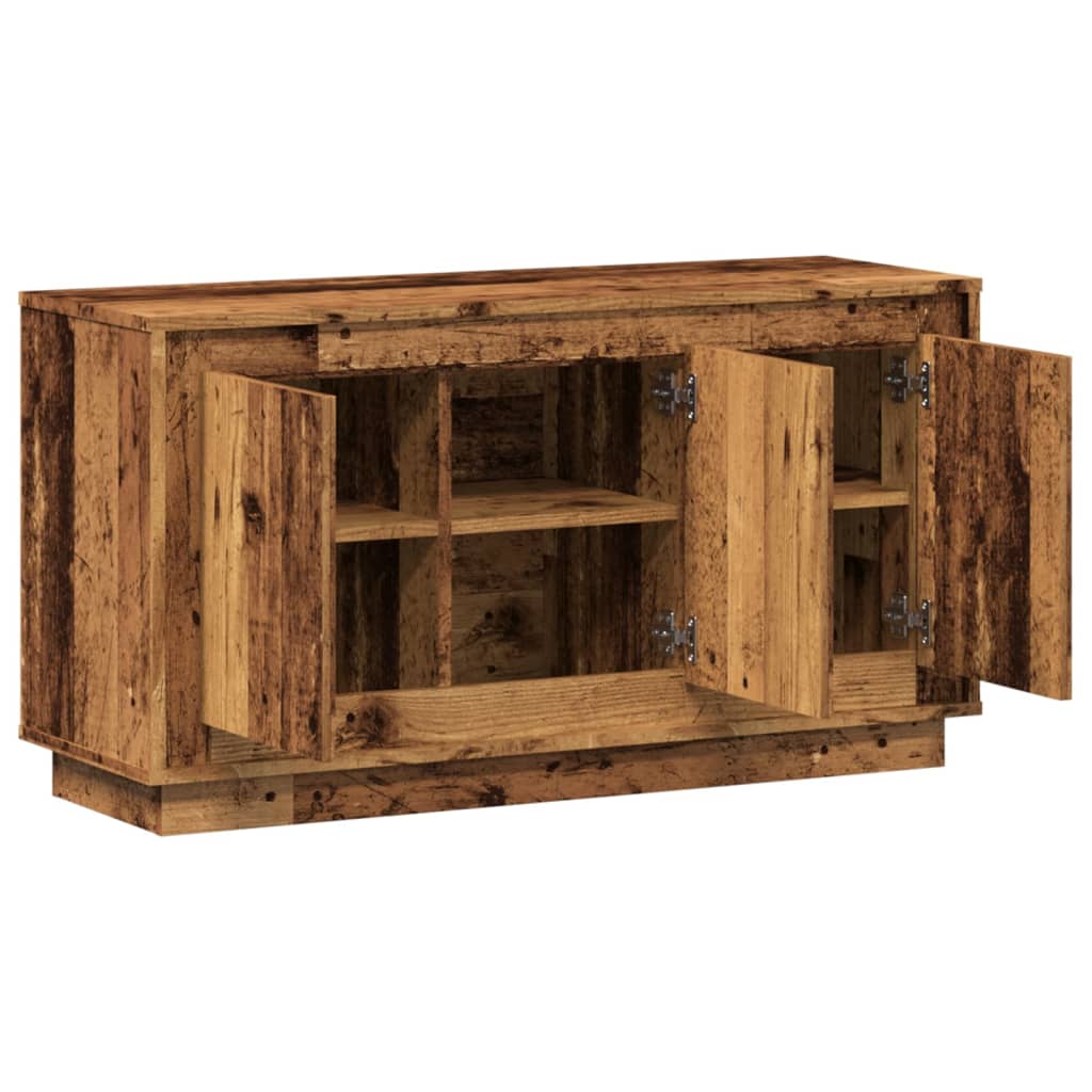 Dressoir 102x35x55 cm bewerkt hout oud houtkleurig