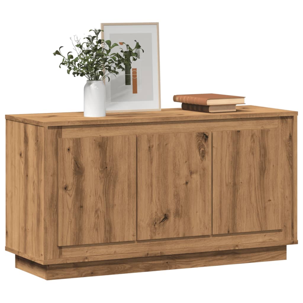 Dressoir 102x35x55 cm bewerkt hout artisanaal eikenkleurig