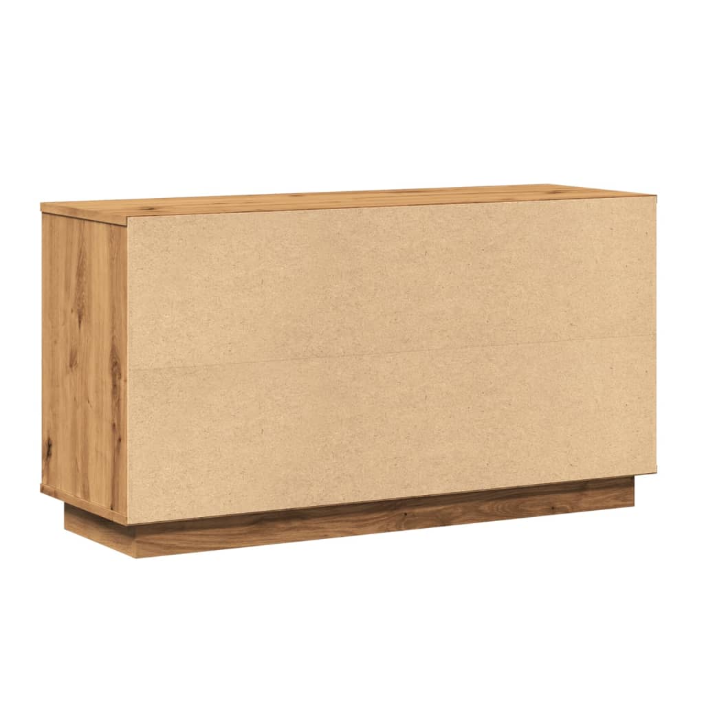 Dressoir 102x35x55 cm bewerkt hout artisanaal eikenkleurig