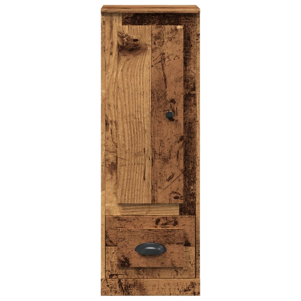 Hoge kast 36x35,5x103,5 cm bewerkt hout oud houtkleurig