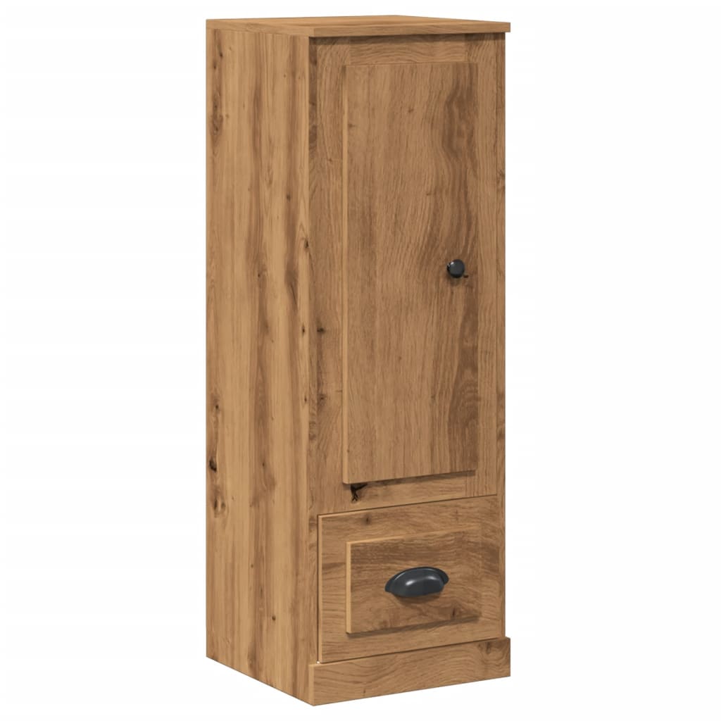 Hoge kast 36x35,5x103,5 cm bewerkt hout artisanaal eikenkleurig