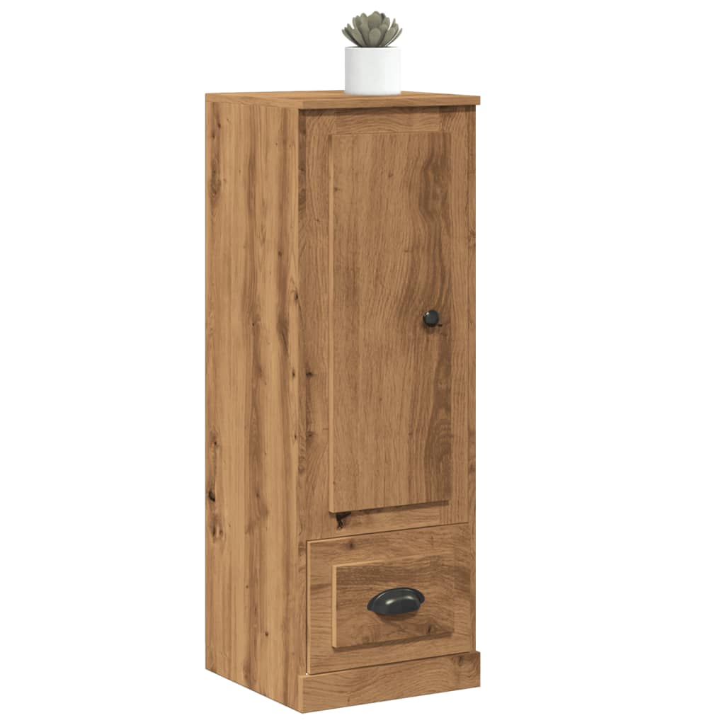 Hoge kast 36x35,5x103,5 cm bewerkt hout artisanaal eikenkleurig