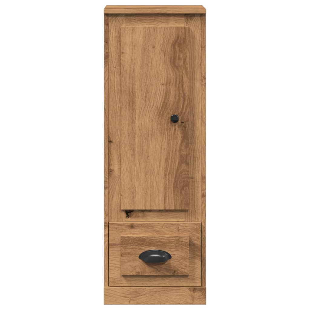Hoge kast 36x35,5x103,5 cm bewerkt hout artisanaal eikenkleurig