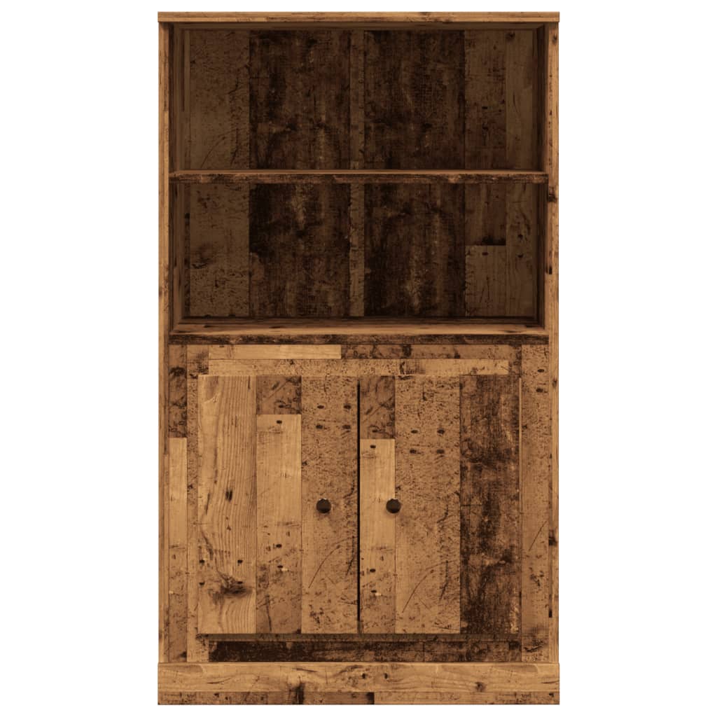 Hoge kast 60x35,5x103,5 cm bewerkt hout oud houtkleurig