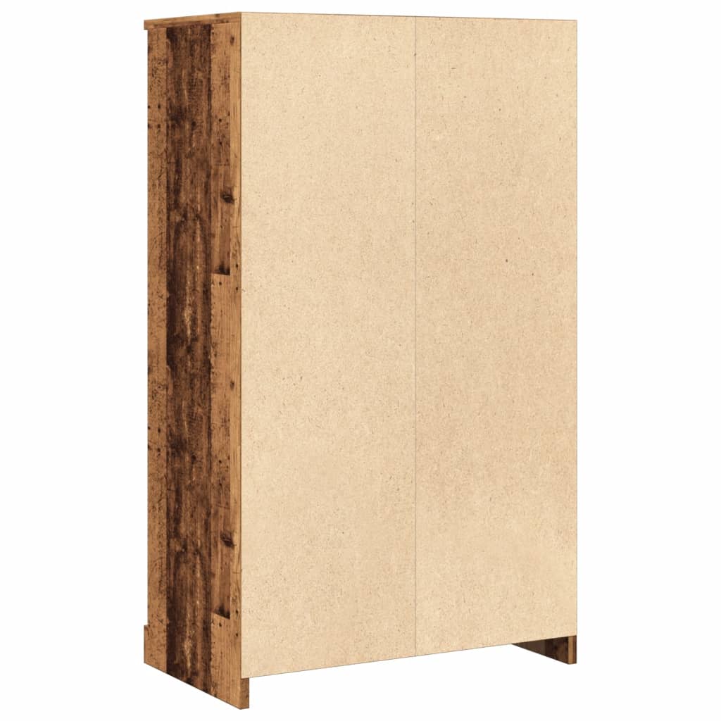 Hoge kast 60x35,5x103,5 cm bewerkt hout oud houtkleurig