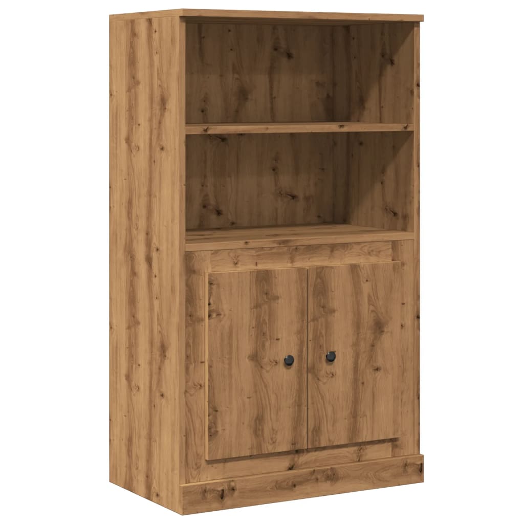 Hoge kast 60x35,5x103,5 cm bewerkt hout artisanaal eikenkleurig