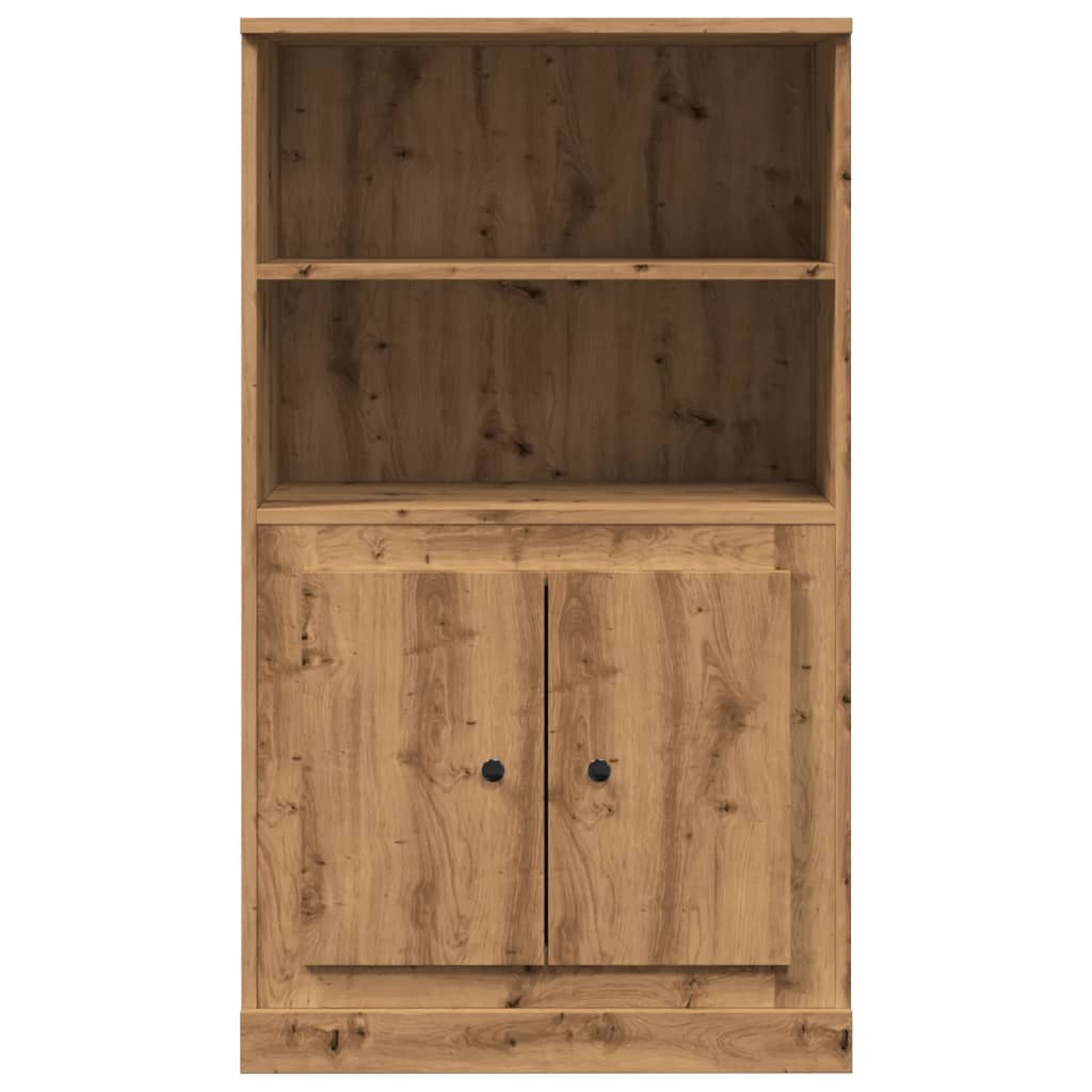 Hoge kast 60x35,5x103,5 cm bewerkt hout artisanaal eikenkleurig