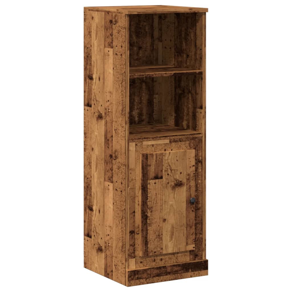 Hoge kast 36x35,5x103,5 cm bewerkt hout oud houtkleurig