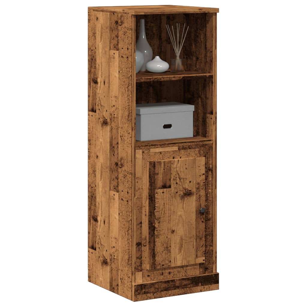 Hoge kast 36x35,5x103,5 cm bewerkt hout oud houtkleurig
