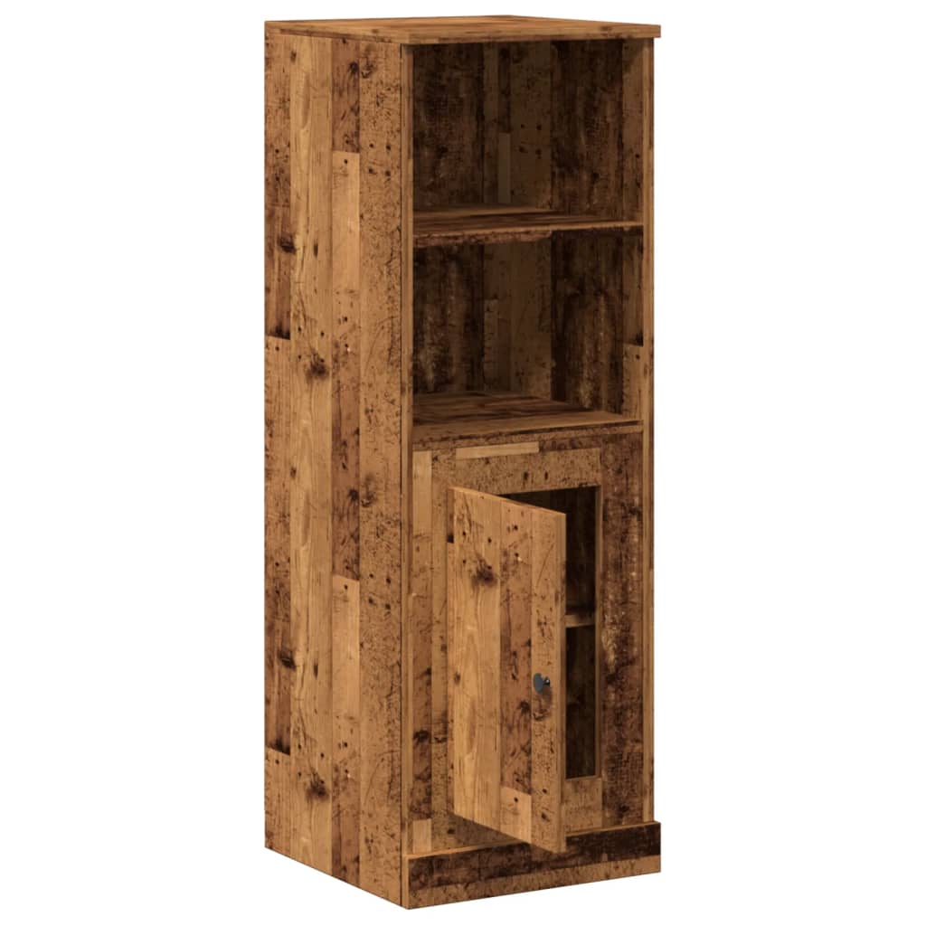 Hoge kast 36x35,5x103,5 cm bewerkt hout oud houtkleurig
