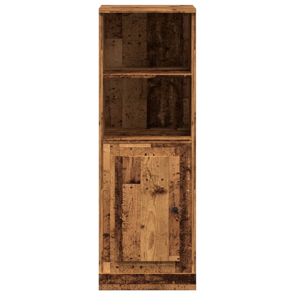Hoge kast 36x35,5x103,5 cm bewerkt hout oud houtkleurig