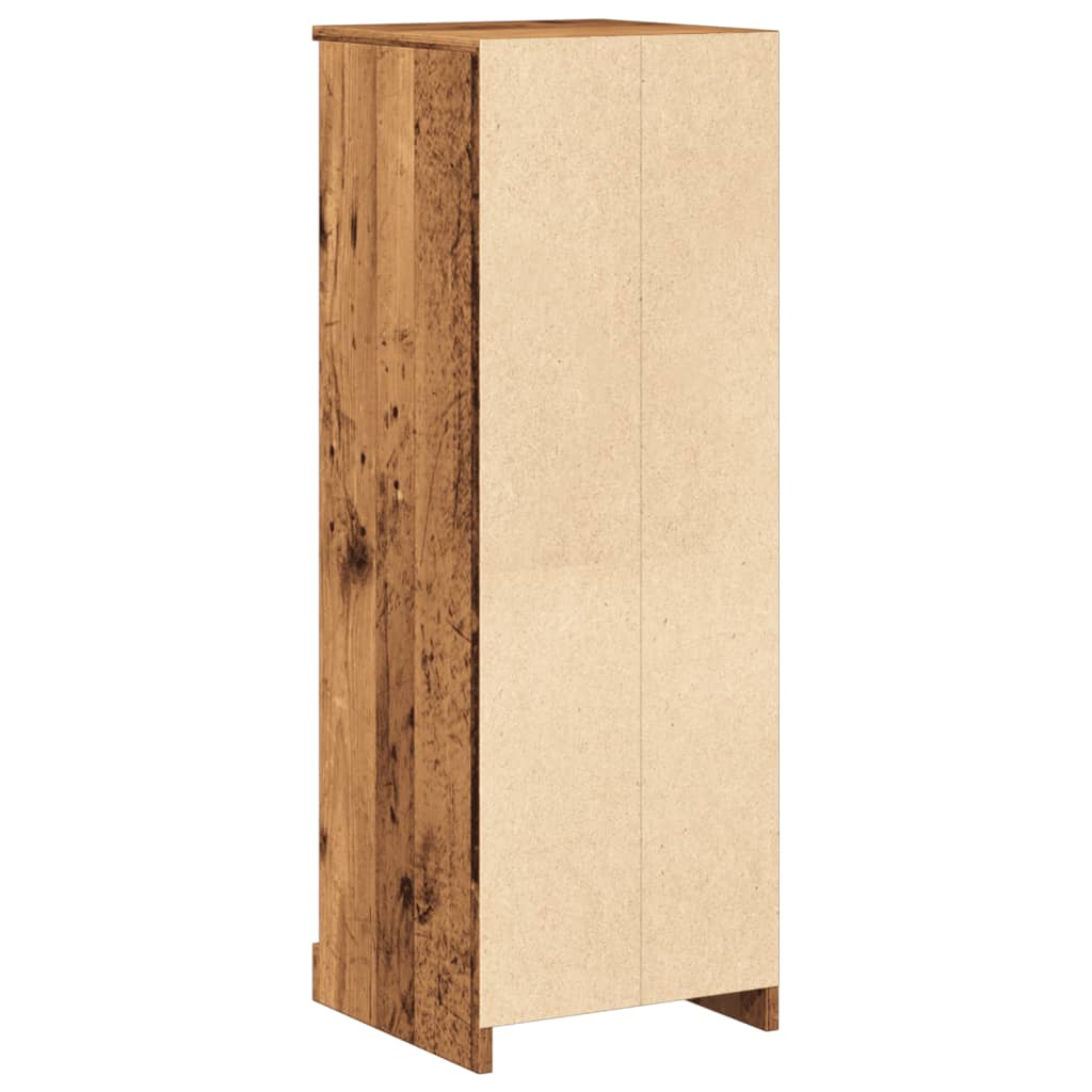 Hoge kast 36x35,5x103,5 cm bewerkt hout oud houtkleurig