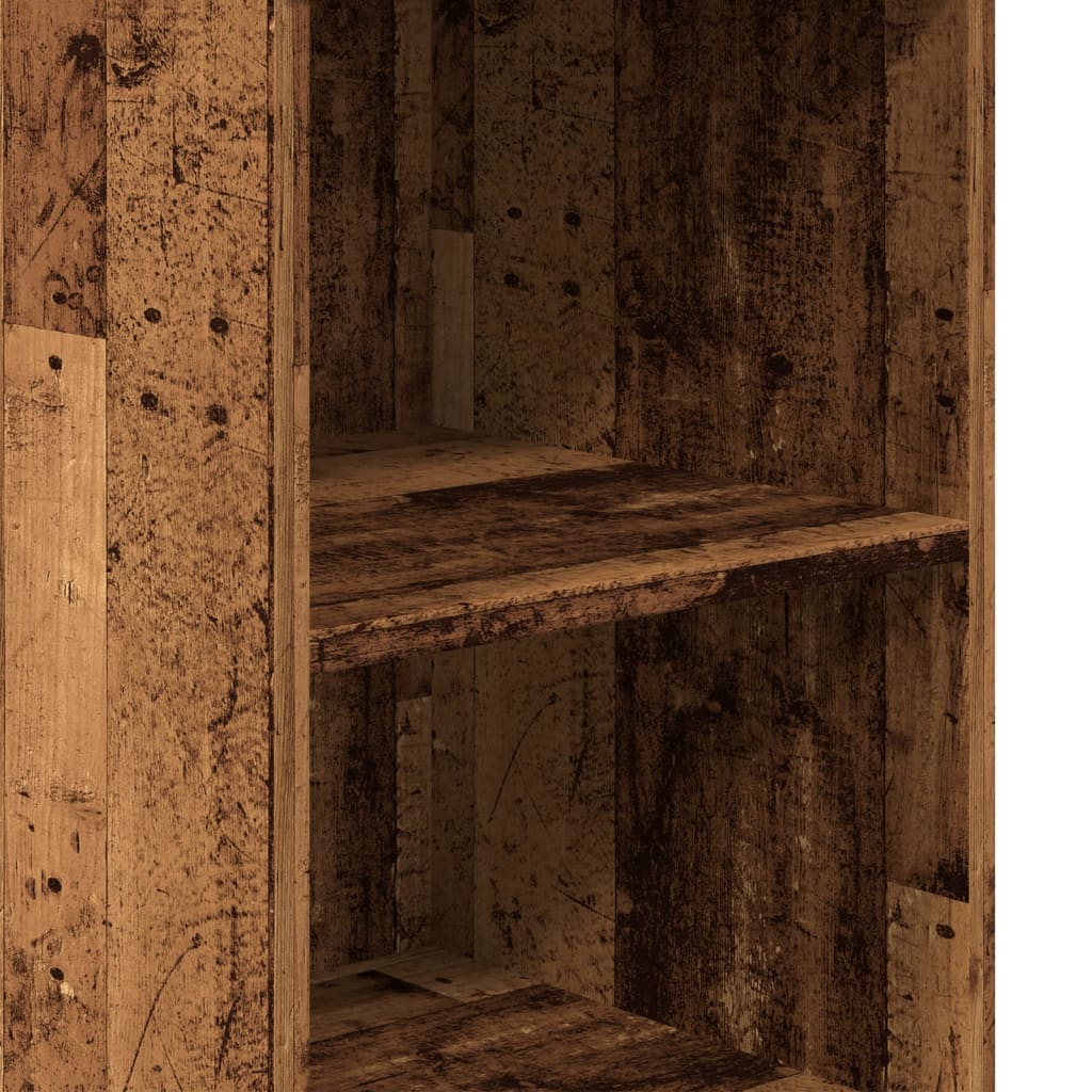 Hoge kast 36x35,5x103,5 cm bewerkt hout oud houtkleurig