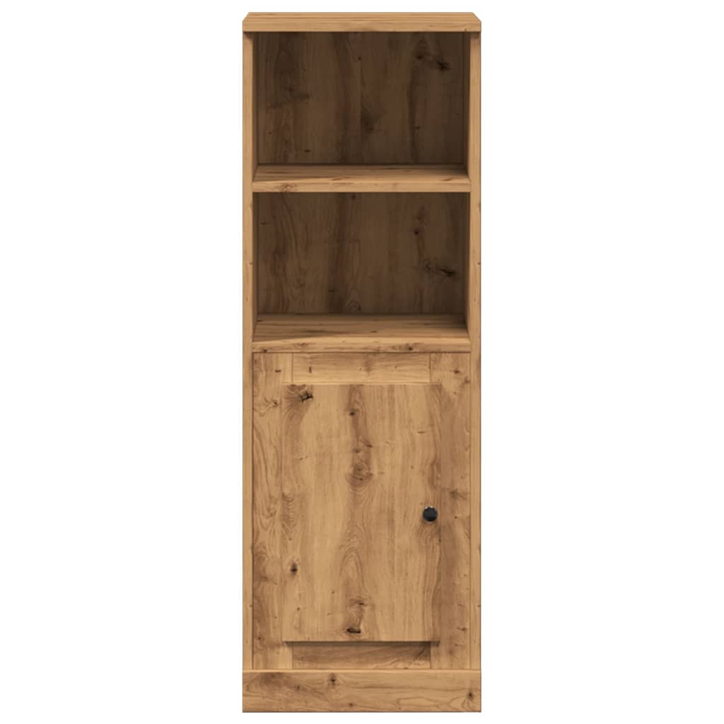 Hoge kast 36x35,5x103,5 cm bewerkt hout artisanaal eikenkleurig