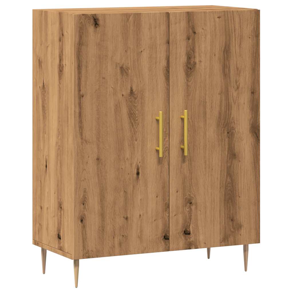 Dressoir 69,5x34x90 cm bewerkt hout artisanaal eikenkleur