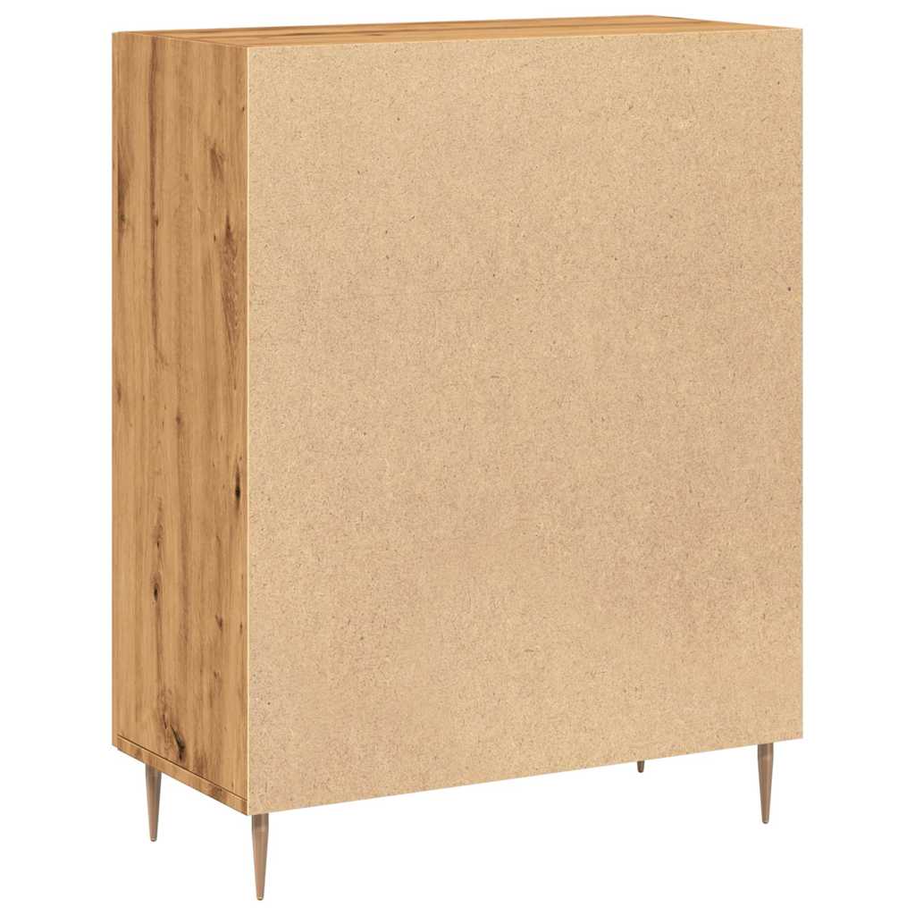 Dressoir 69,5x34x90 cm bewerkt hout artisanaal eikenkleur