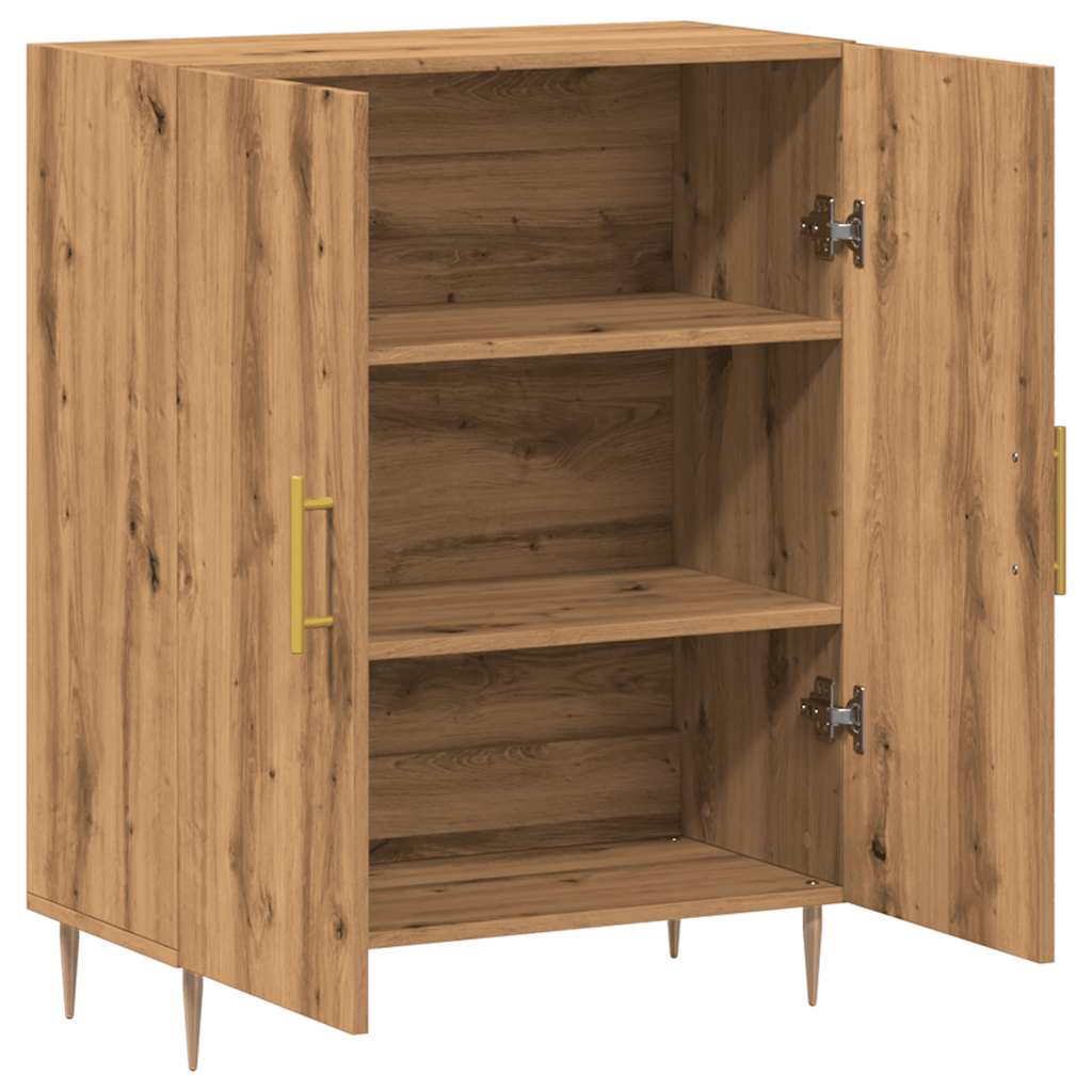 Dressoir 69,5x34x90 cm bewerkt hout artisanaal eikenkleur