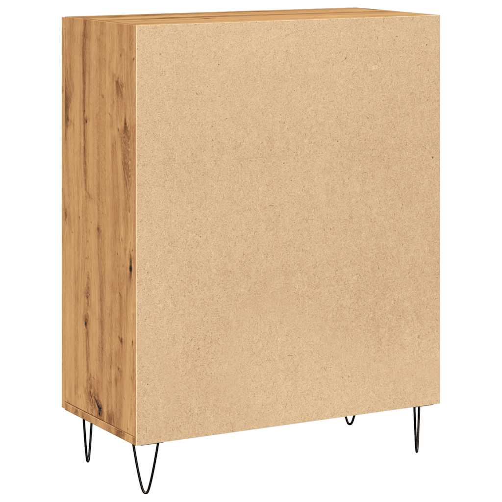Dressoir 69,5x34x90 cm bewerkt hout artisanaal eikenkleur