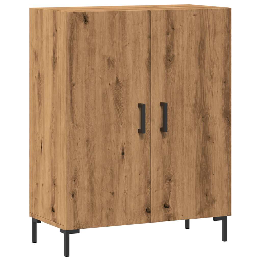 Dressoir 69,5x34x90 cm bewerkt hout artisanaal eikenkleur