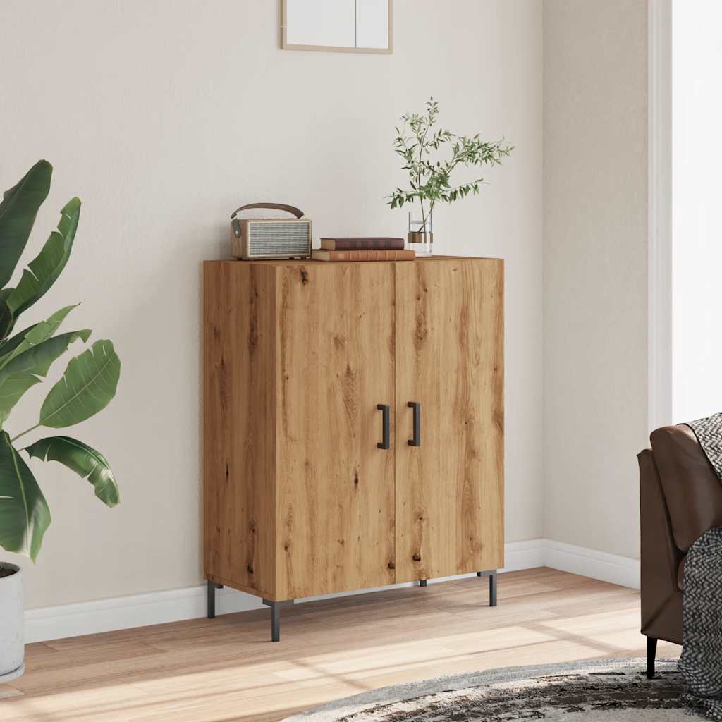 Dressoir 69,5x34x90 cm bewerkt hout artisanaal eikenkleur