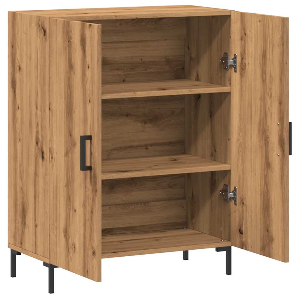 Dressoir 69,5x34x90 cm bewerkt hout artisanaal eikenkleur