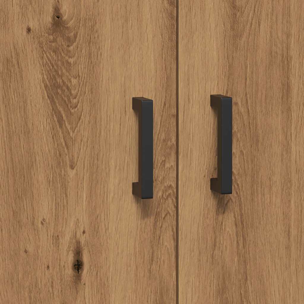 Dressoir 69,5x34x90 cm bewerkt hout artisanaal eikenkleur
