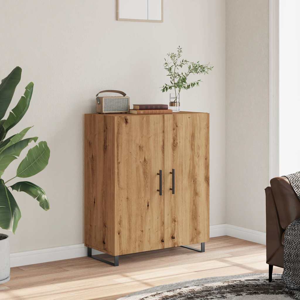 Dressoir 69,5x34x90 cm bewerkt hout artisanaal eikenkleur