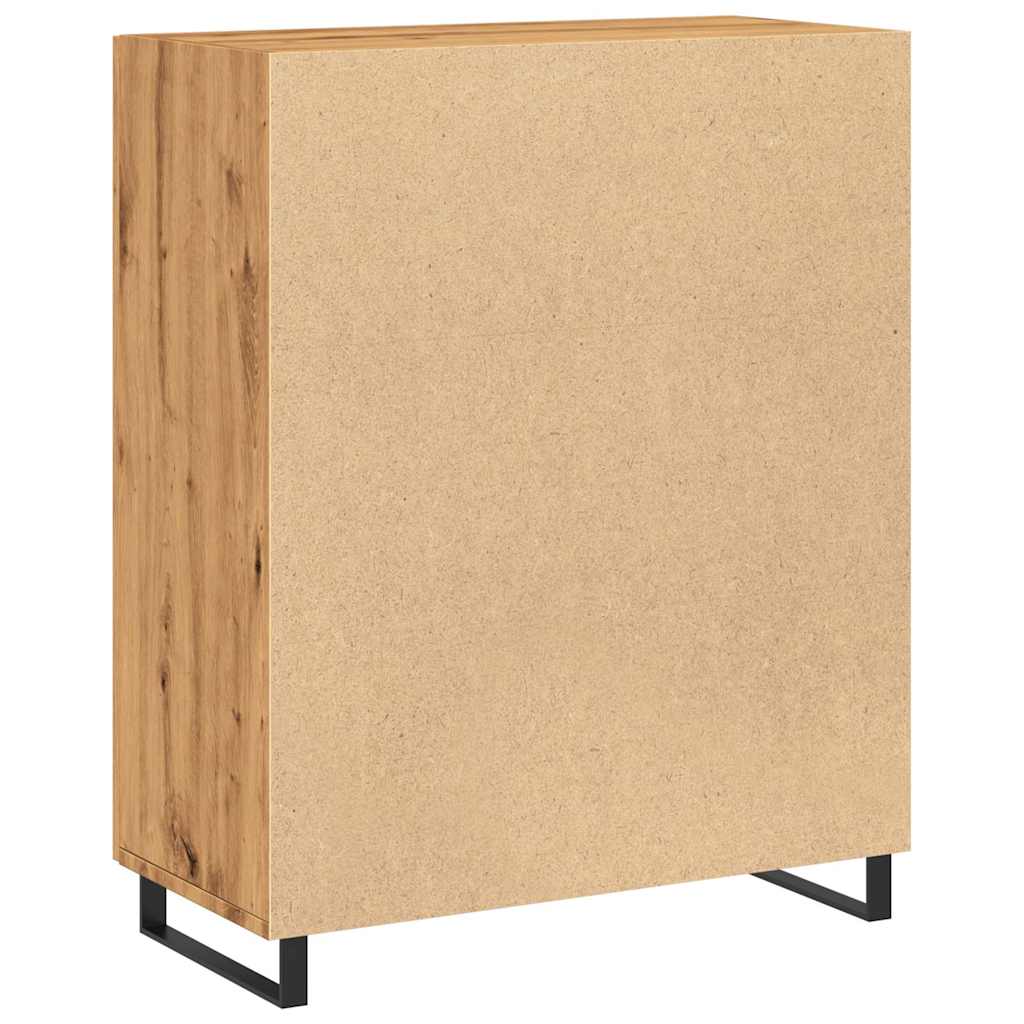 Dressoir 69,5x34x90 cm bewerkt hout artisanaal eikenkleur
