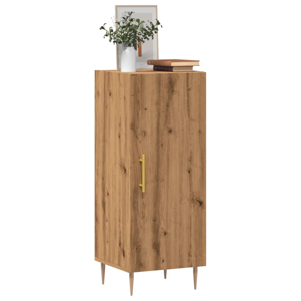 Dressoir 34,5x34x90 cm bewerkt hout artisanaal eikenkleurig