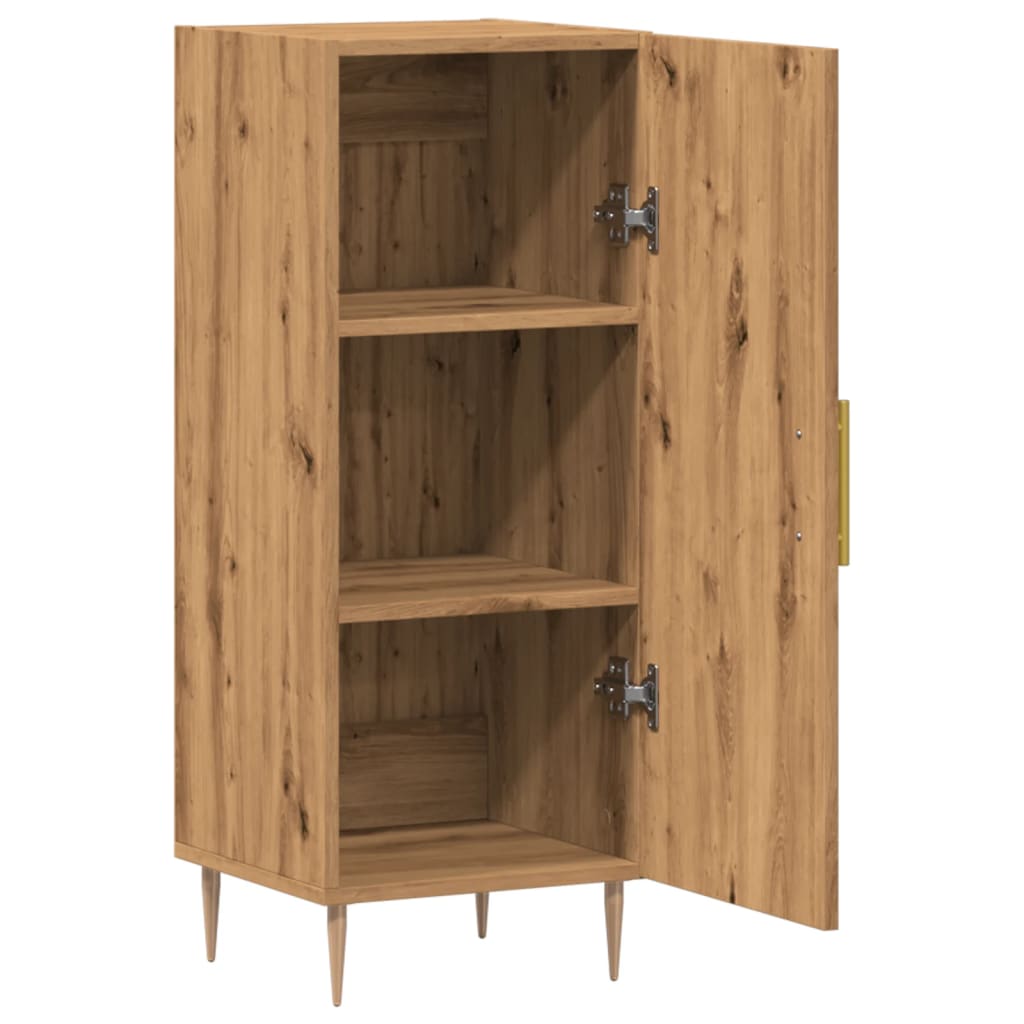 Dressoir 34,5x34x90 cm bewerkt hout artisanaal eikenkleurig