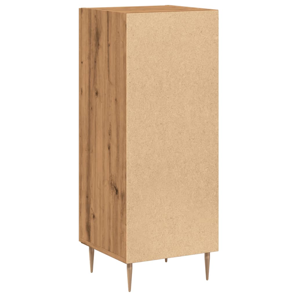 Dressoir 34,5x34x90 cm bewerkt hout artisanaal eikenkleurig