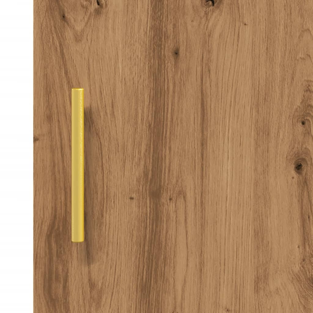 Dressoir 34,5x34x90 cm bewerkt hout artisanaal eikenkleurig