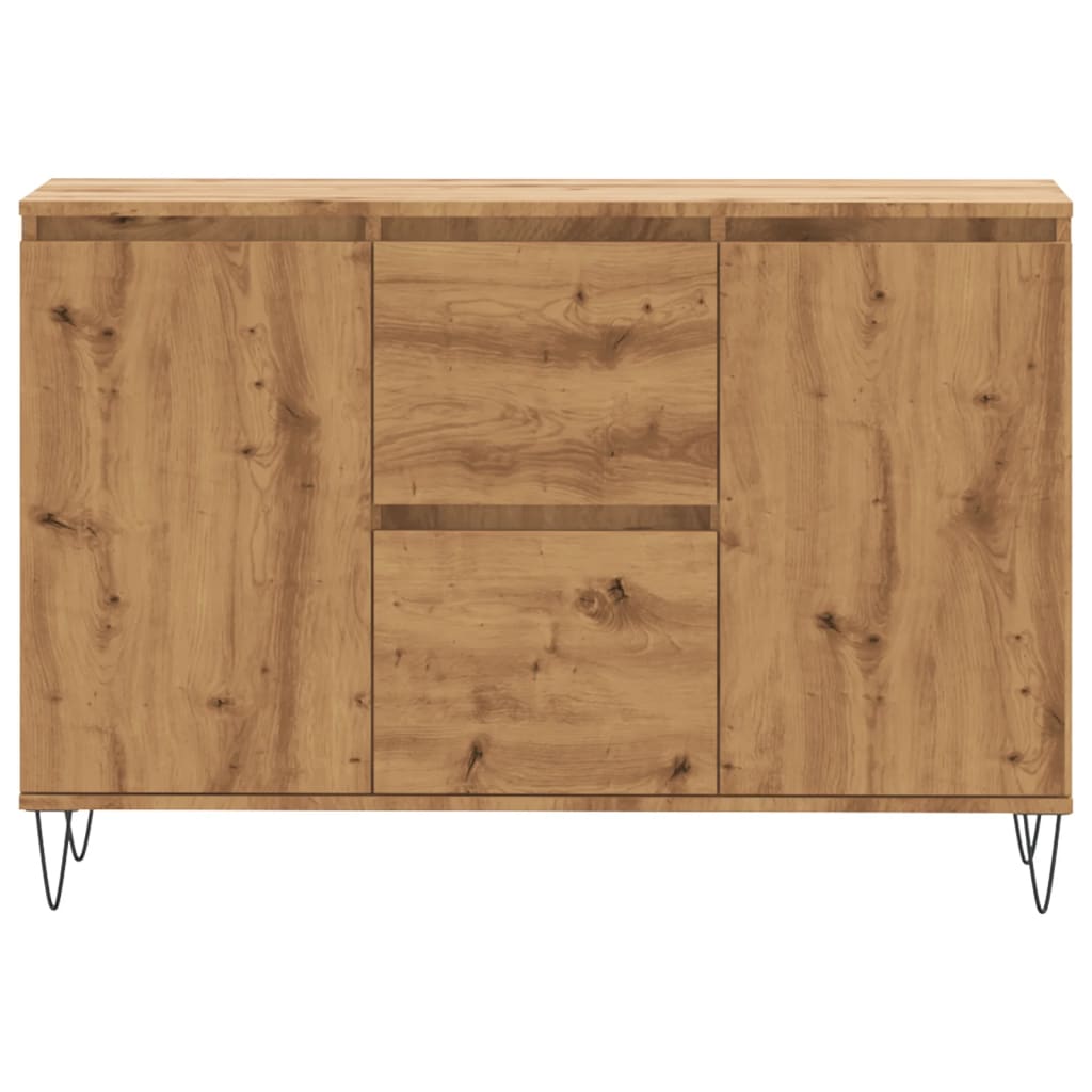 Dressoir 104x35x70 cm bewerkt hout artisanaal eikenkleurig