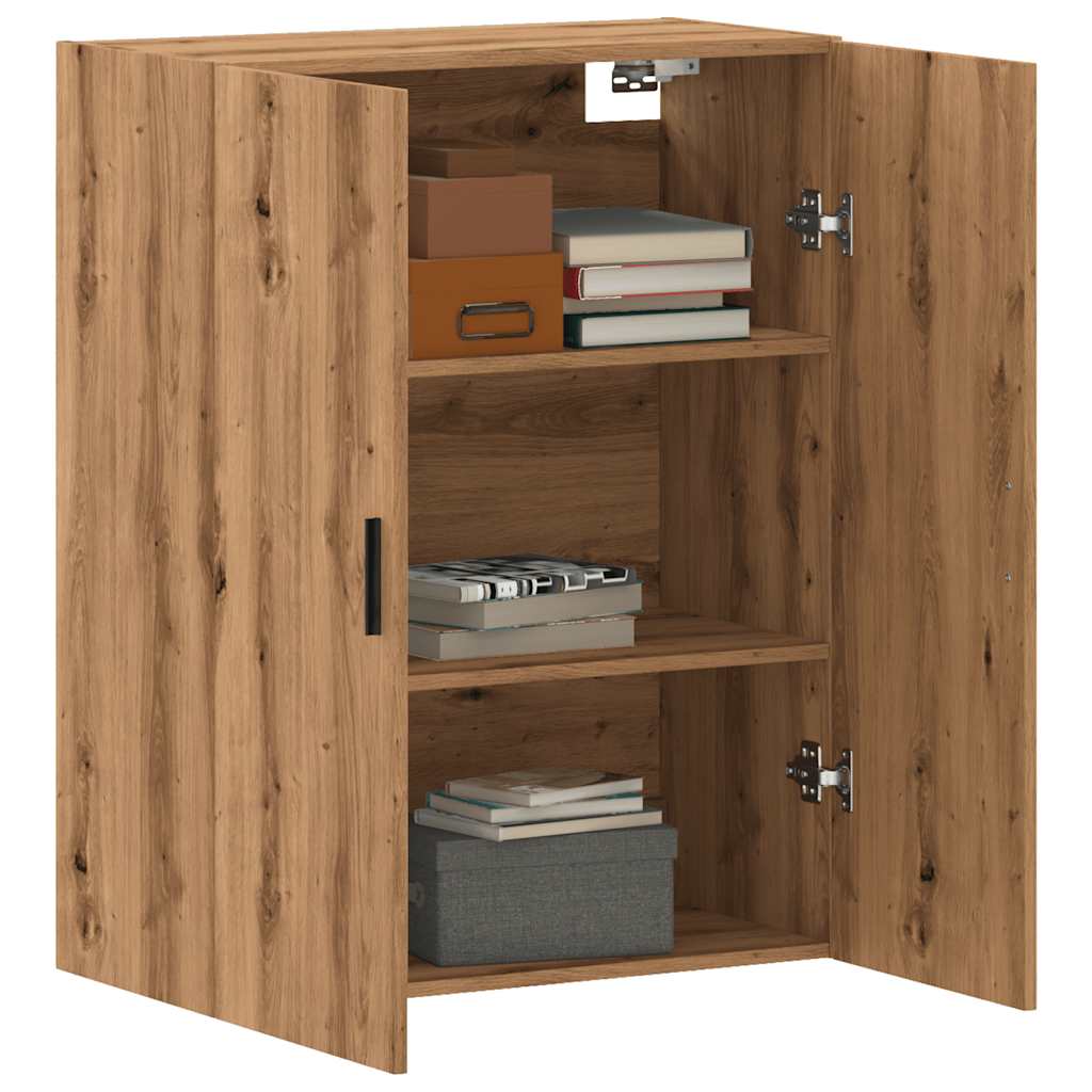 Wandkast 69,5x34x90 cm artisanaal eikenkleurig