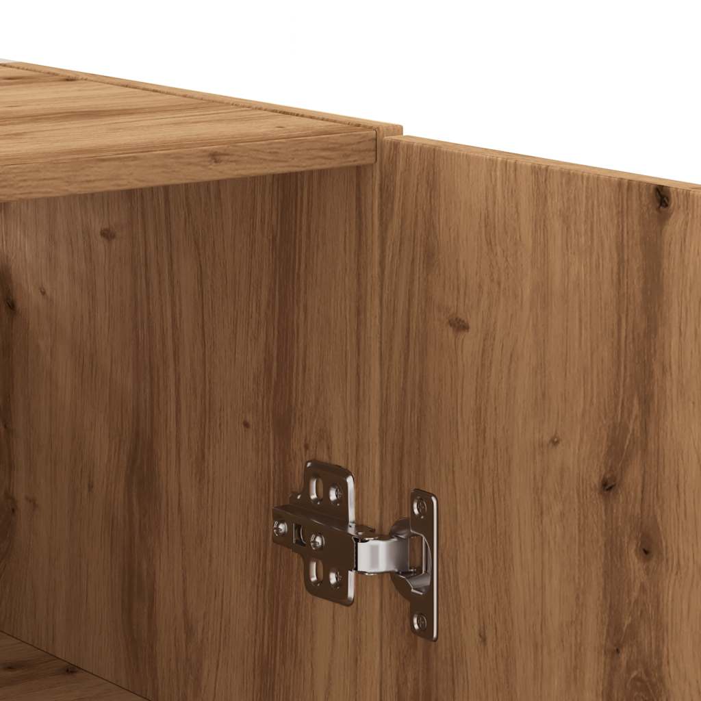 Wandkast 69,5x34x90 cm artisanaal eikenkleurig