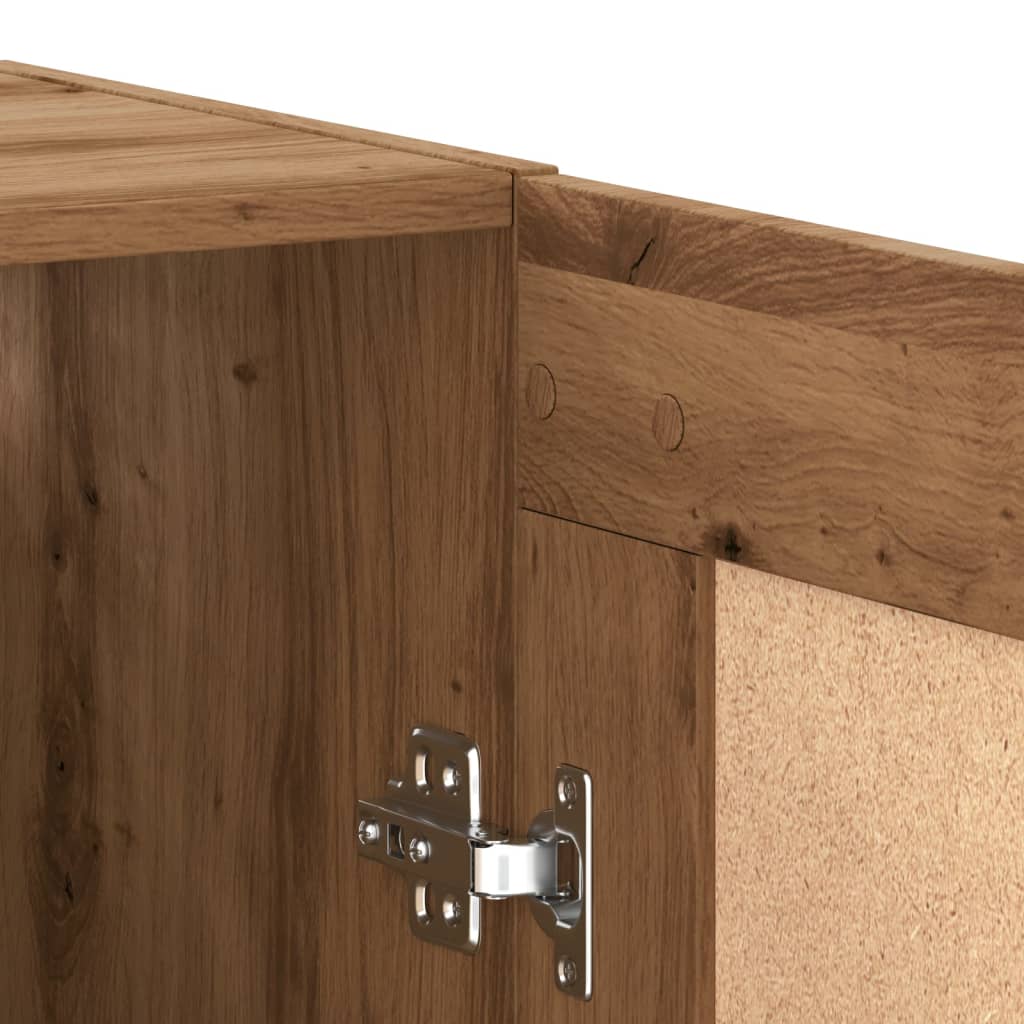 Dressoir 69,5x34x90 cm bewerkt hout artisanaal eikenkleur