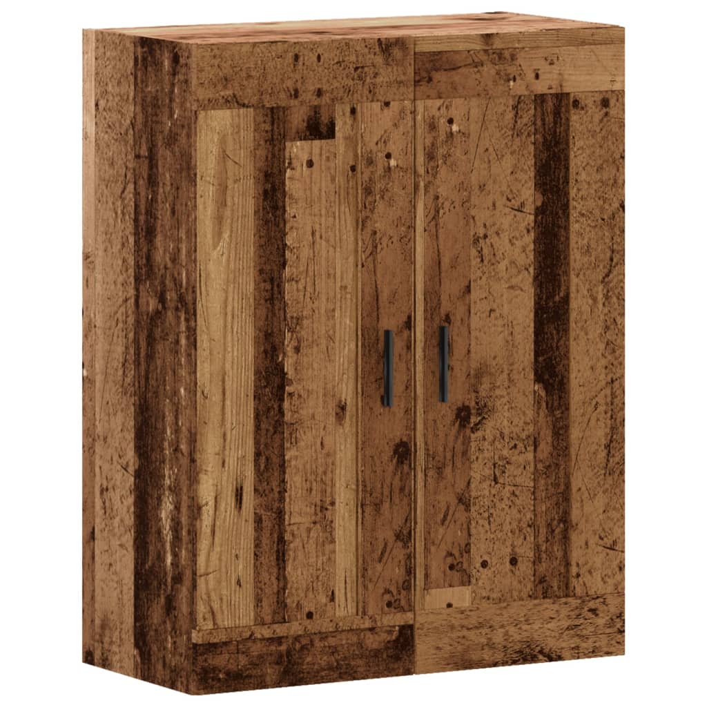 Wandkast 69,5x34x90 cm bewerkt hout oud houtkleurig