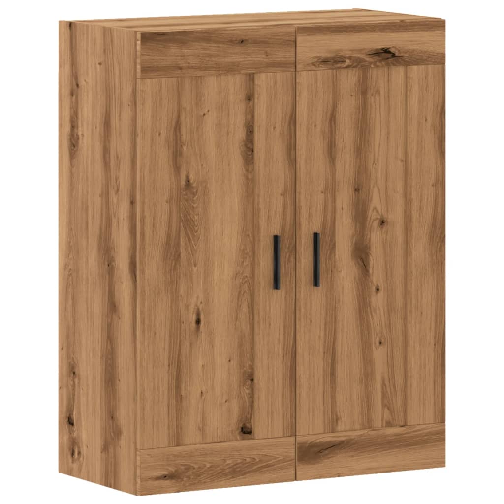 Wandkast 69,5x34x90 cm bewerkt hout artisanaal eikenkleur