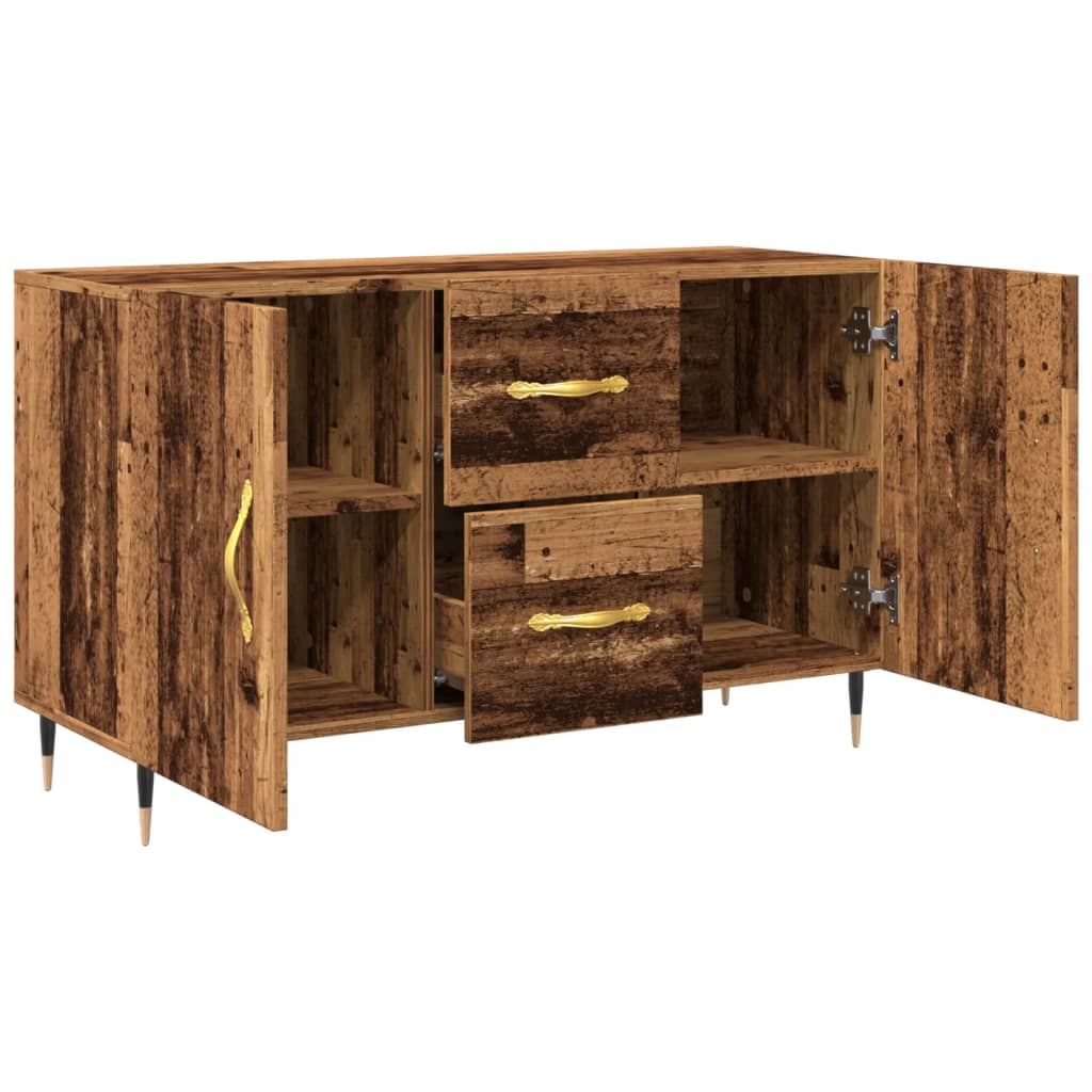 Dressoir 100x36x60 cm bewerkt hout oud houtkleurig