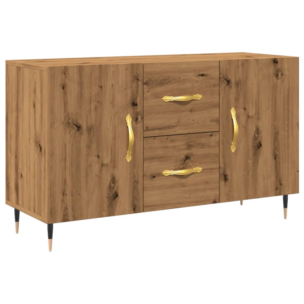 Dressoir 100x36x60 cm bewerkt hout artisanaal eikenkleurig
