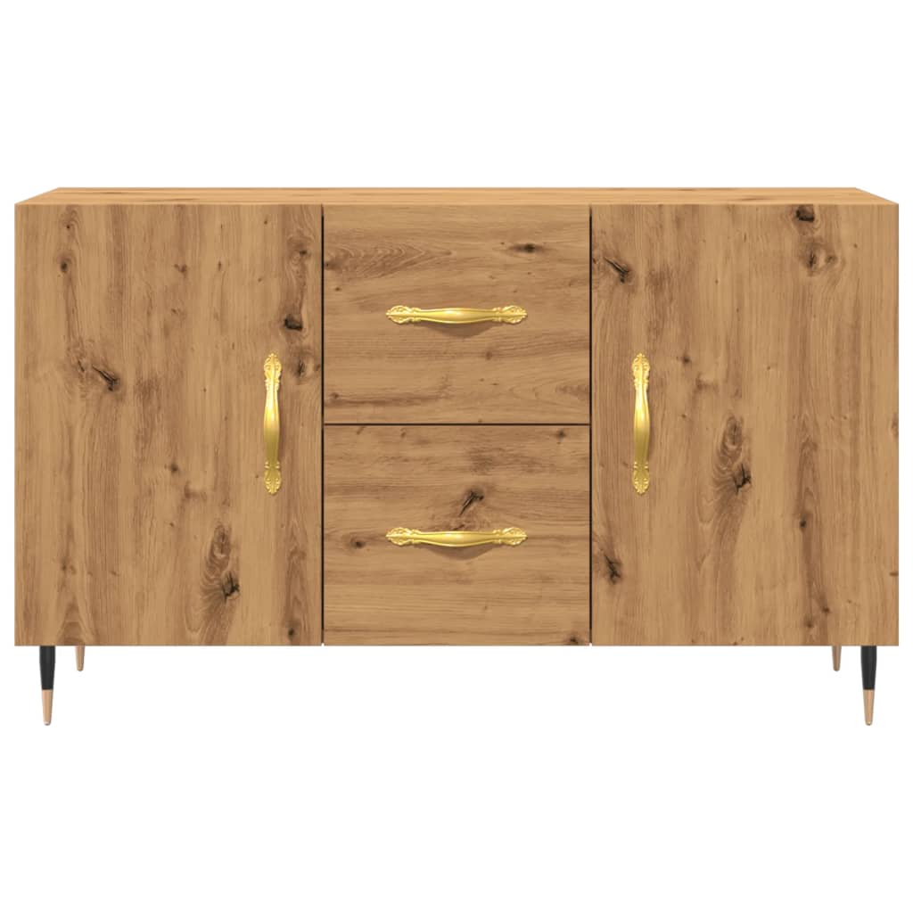 Dressoir 100x36x60 cm bewerkt hout artisanaal eikenkleurig