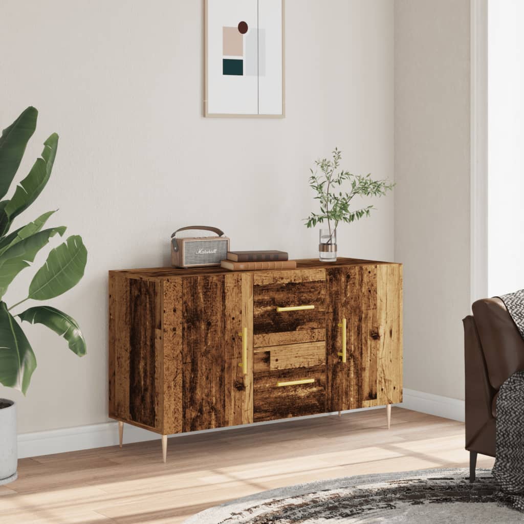 Dressoir 100x36x60 cm bewerkt hout oud houtkleurig