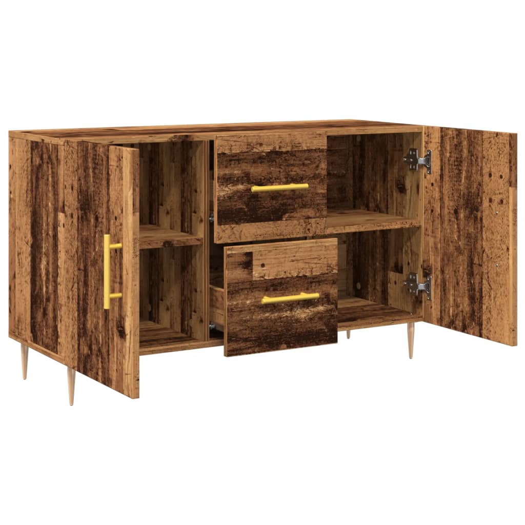 Dressoir 100x36x60 cm bewerkt hout oud houtkleurig