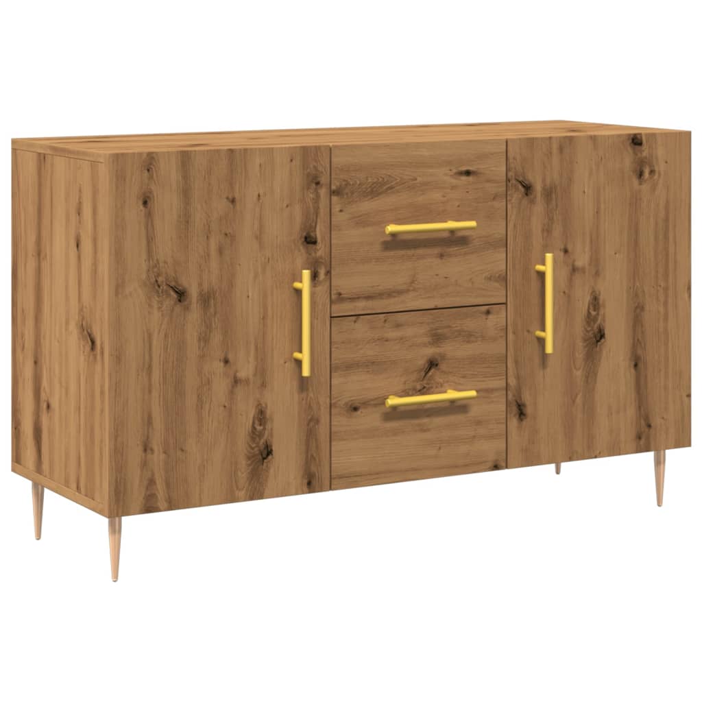 Dressoir 100x36x60 cm bewerkt hout artisanaal eikenkleurig