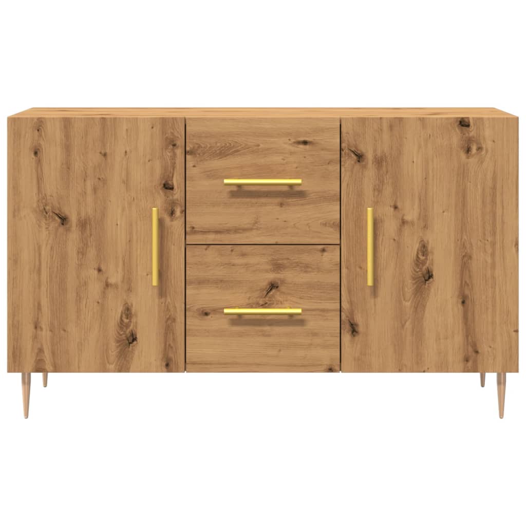 Dressoir 100x36x60 cm bewerkt hout artisanaal eikenkleurig